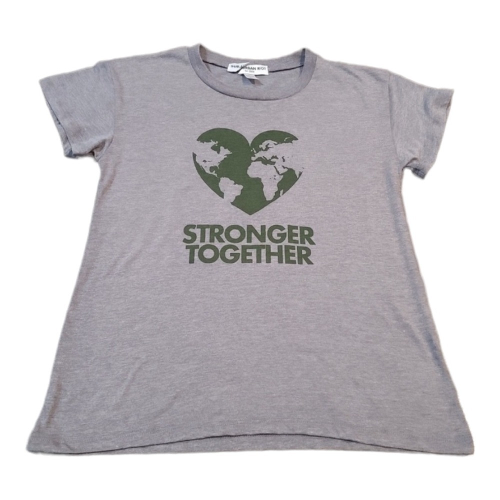 SUB_URBAN Riot Earth Love “Stronger Together” Grey T-Shirt Size L